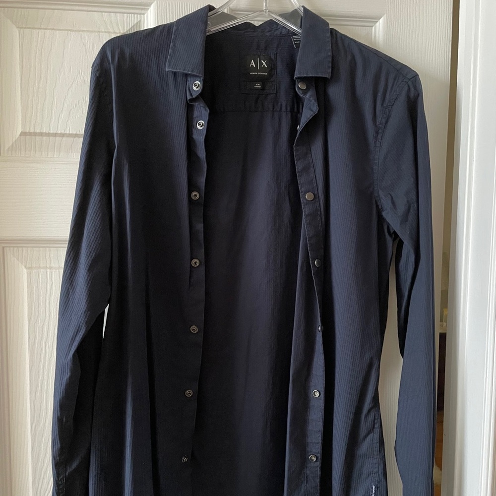 Armani Exchange Navy Button up Shirt